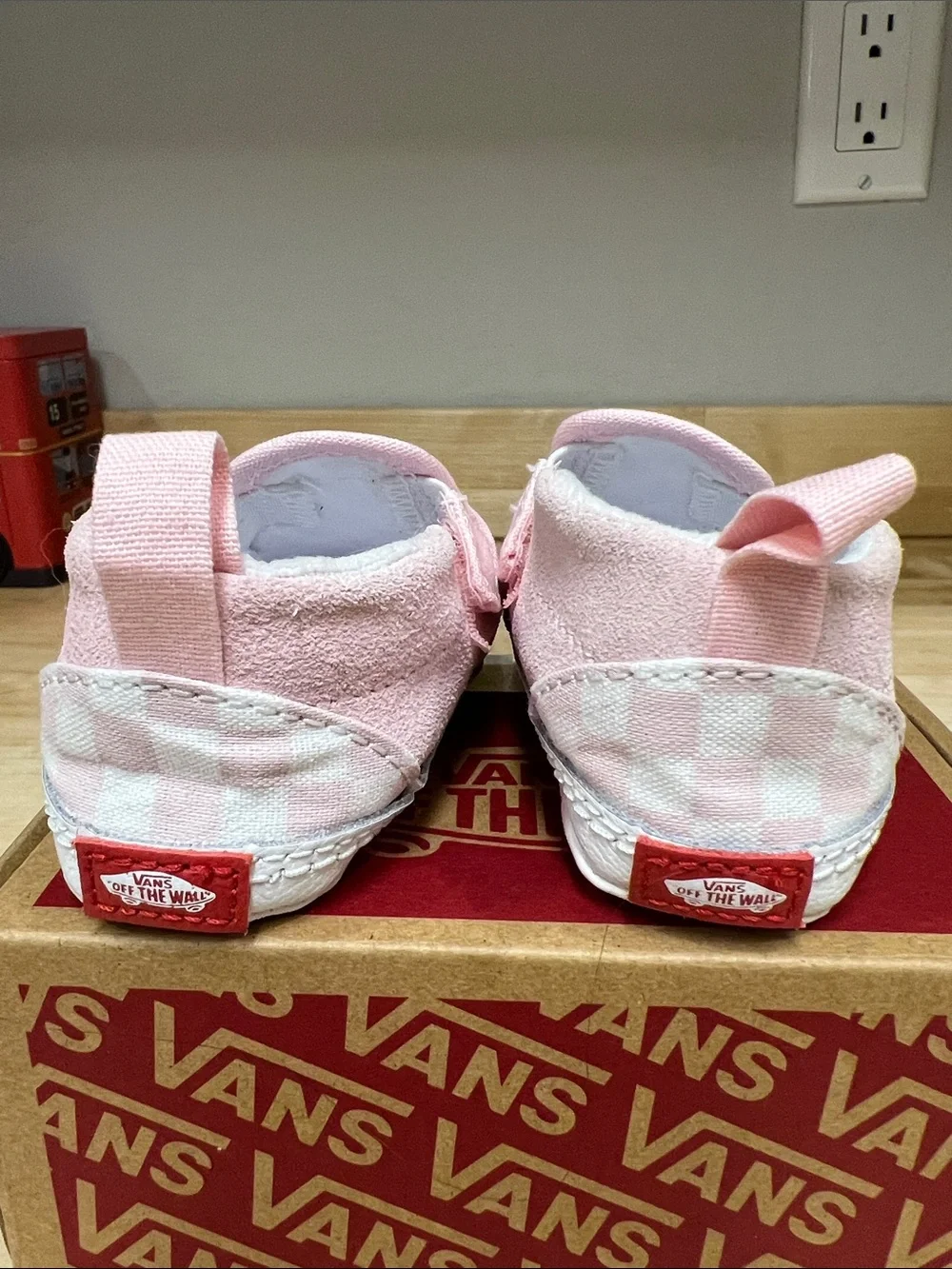 Vans Pink Checkered Slip-On Crib Baby Shoes